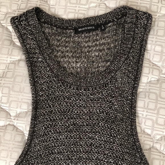 Metallic macrame knit sweater mini dress - Picture 2 of 5